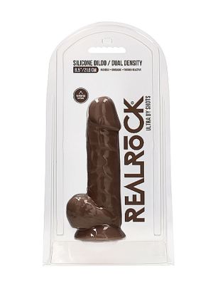 Silicone Dildo With Balls - 21,6 cm - Brown - image 2