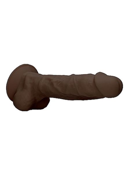 Silicone Dildo With Balls - 22,8 cm - Brown - 7