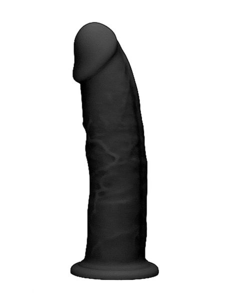 Czarne zagięte silikonowe dildo mocna przyssawka 15 cm - 3
