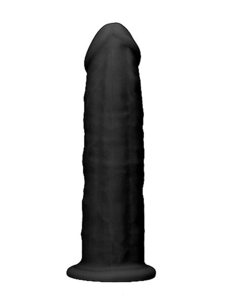 Czarne zagięte silikonowe dildo mocna przyssawka 15 cm - 4