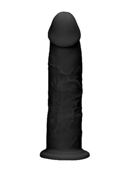 Czarne zagięte silikonowe dildo mocna przyssawka 15 cm - 5