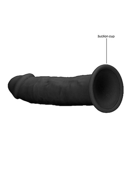 Czarne zagięte silikonowe dildo mocna przyssawka 15 cm - 6