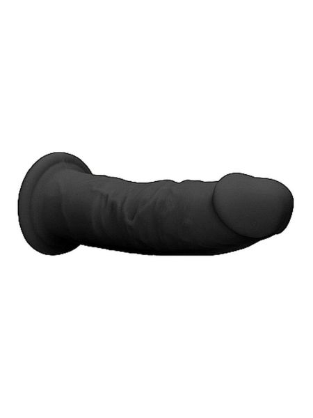 Czarne zagięte silikonowe dildo mocna przyssawka 15 cm - 7