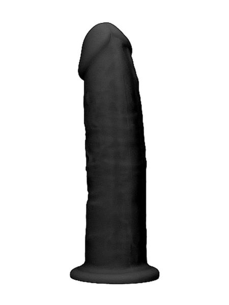 Czarne zagięte silikonowe dildo mocna przyssawka 15 cm