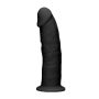 Czarne zagięte silikonowe dildo mocna przyssawka 15 cm - 4