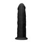 Czarne zagięte silikonowe dildo mocna przyssawka 15 cm - 5
