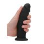 Czarne zagięte silikonowe dildo mocna przyssawka 15 cm - 10