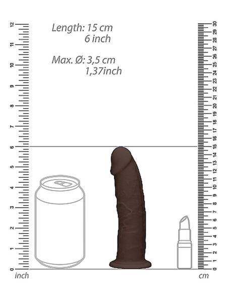 Silicone Dildo Without Balls - 15,3 cm - Brown - 8