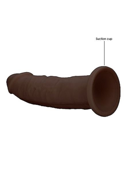 Silicone Dildo Without Balls - 22,8 cm - Brown - 6