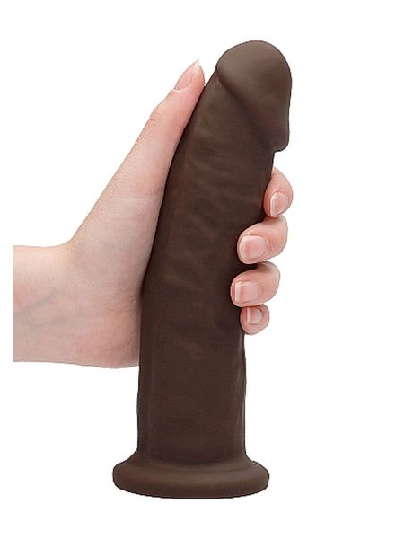 Silicone Dildo Without Balls - 22,8 cm - Brown - 9