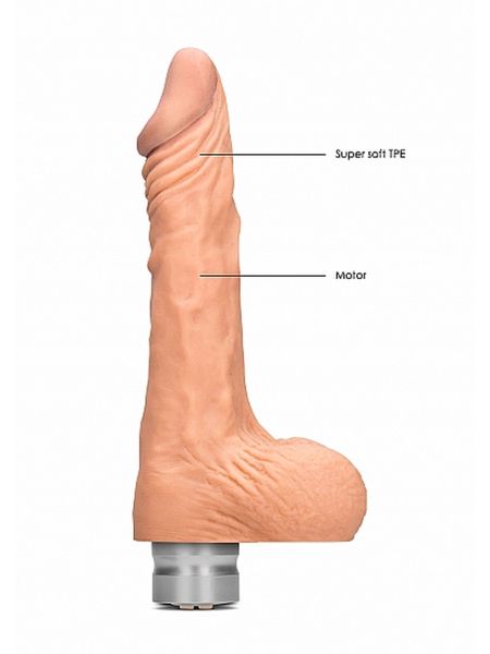 8" / 20 cm Realistic Vibrating Dildo With Balls - Flesh - 3