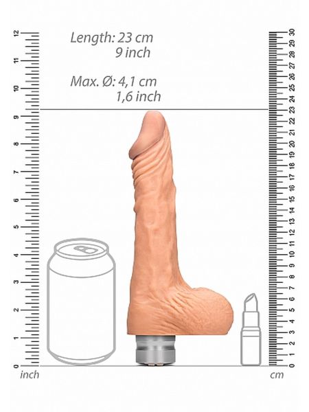 8" / 20 cm Realistic Vibrating Dildo With Balls - Flesh - 5