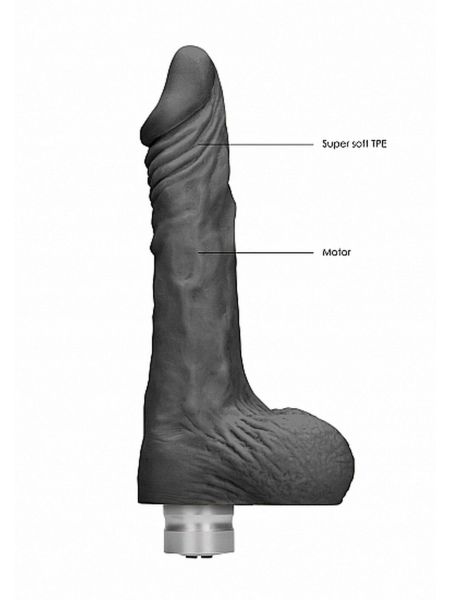 9" / 23 cm Realistic Vibrating Dildo With Balls - Black - 3