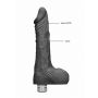 10" / 25 cm Realistic Vibrating Dildo With Balls - Black - 4