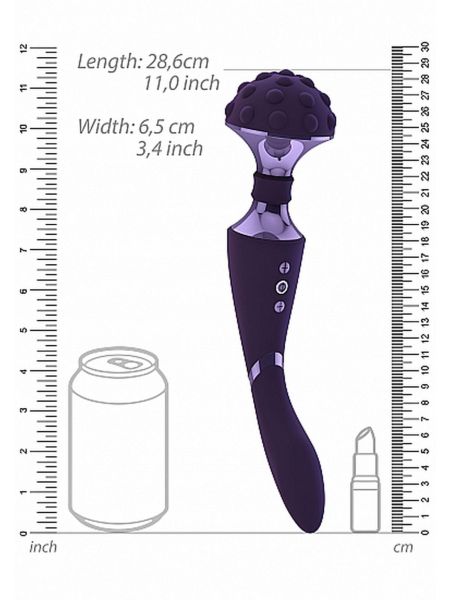 Dwustronny masażer łechtaczki wibrator 28cm 10 trybów fioletowy - 5