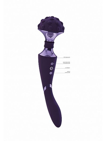 Dwustronny masażer łechtaczki wibrator 28cm 10 trybów fioletowy - 8