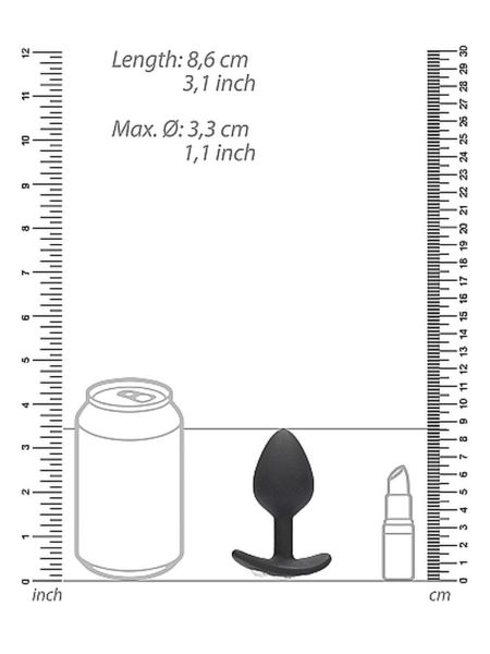 Korek analny ozdobny kryształki sex zatyczka 8cm - 4