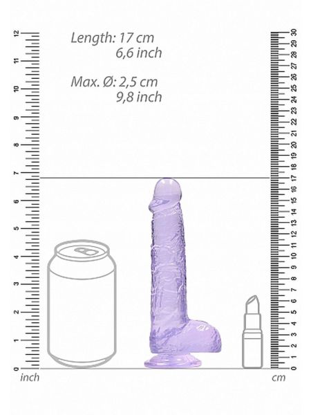 Mały fioletowy penis dildo z przyssawką 17 cm - 3