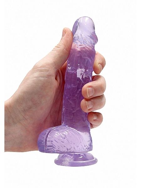 Mały fioletowy penis dildo z przyssawką 17 cm - 7