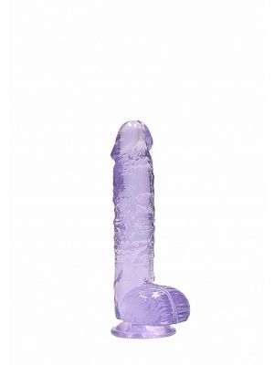 Mały fioletowy penis dildo z przyssawką 17 cm