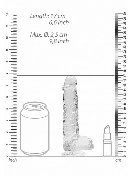 Przezroczysty mały penis dildo z przyssawką 17 cm - 3