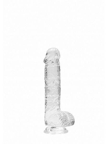 Przezroczysty mały penis dildo z przyssawką 17 cm
