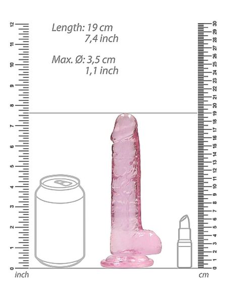 Sexi dildo różowe z mocną przyssawką różowy orgazm 19cm - 3