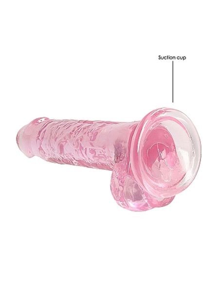 Sexi dildo różowe z mocną przyssawką różowy orgazm 19cm - 5