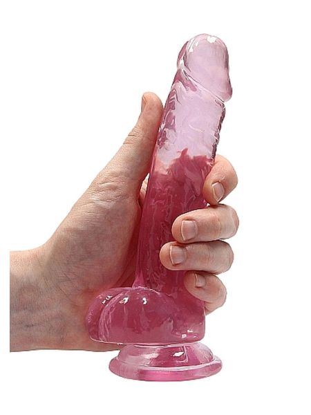 Sexi dildo różowe z mocną przyssawką różowy orgazm 19cm - 7