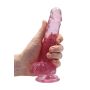 Sexi dildo różowe z mocną przyssawką różowy orgazm 19cm - 8