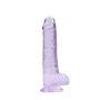 Dildo duże fioletowe z przyssawką i jądrami 21cm - 5