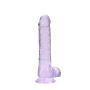 Dildo duże fioletowe z przyssawką i jądrami 21cm - 2