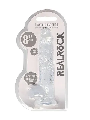 Gumowe przezroczyste dildo z prostym trzonem 21 cm - image 2