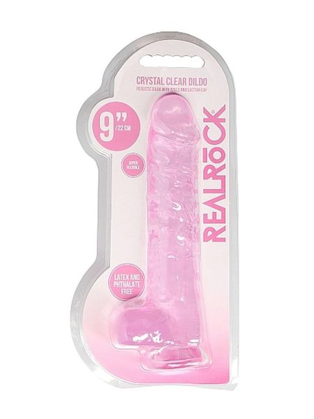 9" / 23 cm Realistic Dildo With Balls - Pink - 2
