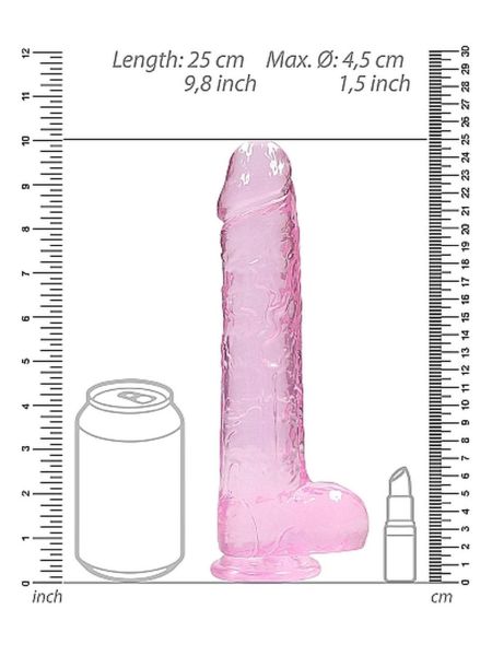 9" / 23 cm Realistic Dildo With Balls - Pink - 3