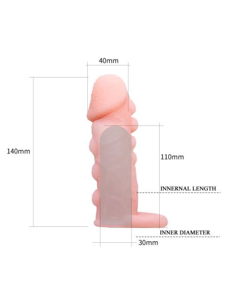 Realistyczna naturalna nakładka przedłużka penisa - 6