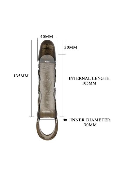 Nakładka na penisa przedłużka wibrująca plus 3cm - 6