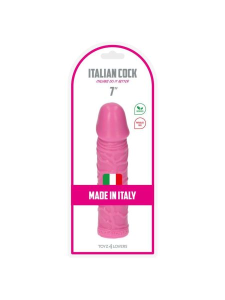 Różowy gruby realistyczny penis żylasty 18 cm - 7