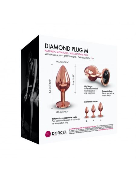 Ozdobny korek analny metal DORCEL Diamond Plug 8cm - 5