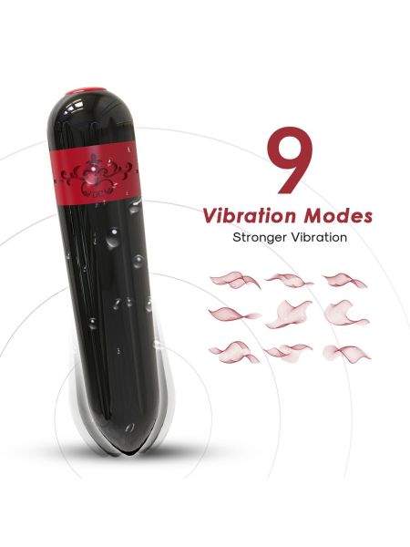Mini wibrator mały masażer łechtaczki 7 cm 9 trybów czarny - 5