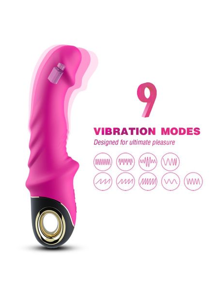 Wibrator do punktu G sex masażer 9 trybów 22 cm różowy - 2