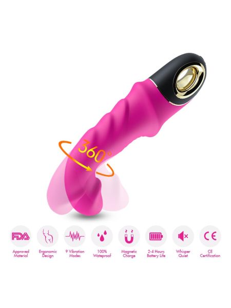 Wibrator do punktu G sex masażer 9 trybów 22 cm różowy