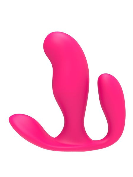 Potrójny wibrator waginalny analny 7 trybów 8 cm różowy