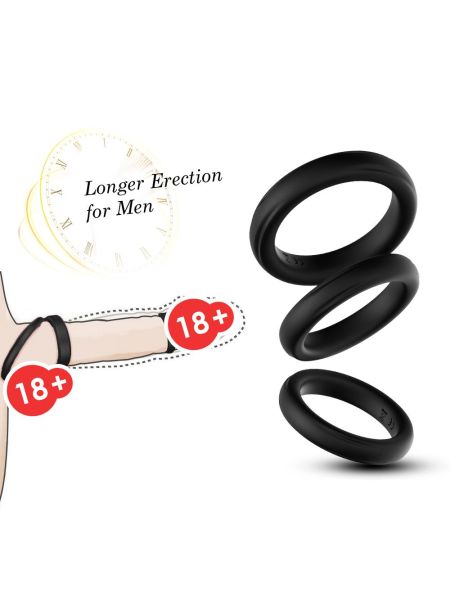Zestaw 3 sex pierścienie erekcyjne na penisa jądra - 8
