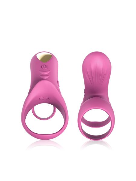 Pierścień erekcyjny wibrujący na penisa 9 trybów różowy - 3