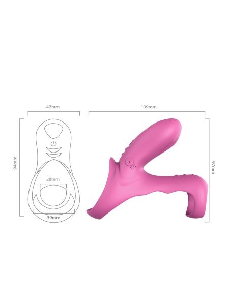 Pierścień erekcyjny wibrujący na penisa 9 trybów różowy - 4