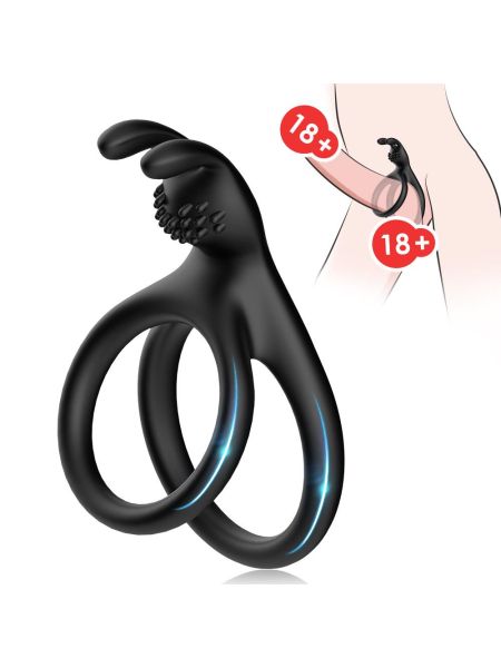 Pierścień erekcyjny stymulujący łechtaczkę twardy penis - 3