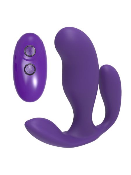 Potrójny wibrator waginalny analny 7 trybów 8 cm fioletowy - 2