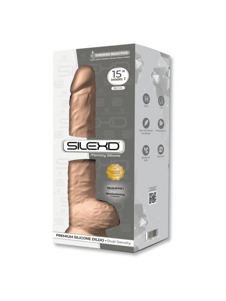 Sztuczny penis silikonowe realistyczne dildo z przyssawką 38 cm - 2