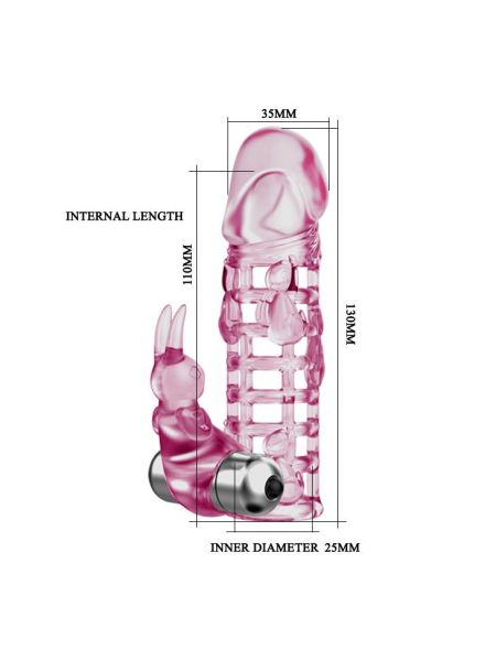 Przedłużka na penisa z wibratorem masażerem 10tryb - 5